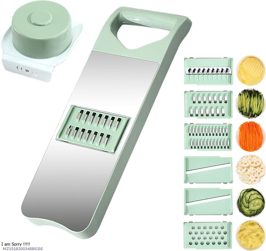 Mint Green Vegetable Slicer with 5 Blades