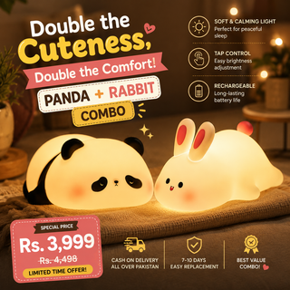 Panda + Rabbit Night Light Combo