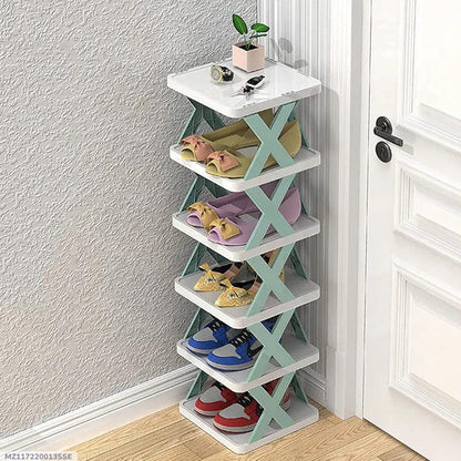 Multicolor Foldable Shoe Rack for Home Office Entryway