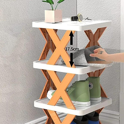 Multicolor Foldable Shoe Rack for Home Office Entryway