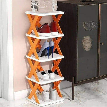 Multicolor Foldable Shoe Rack for Home Office Entryway
