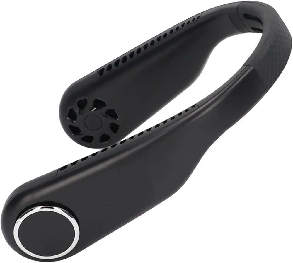 U-Shaped Neck Fan Black White ABS Lightweight Cooling