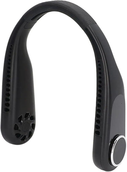 U-Shaped Neck Fan Black White ABS Lightweight Cooling
