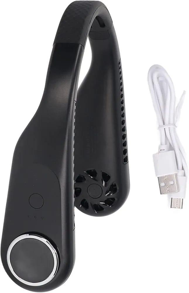 U-Shaped Neck Fan Black White ABS Lightweight Cooling