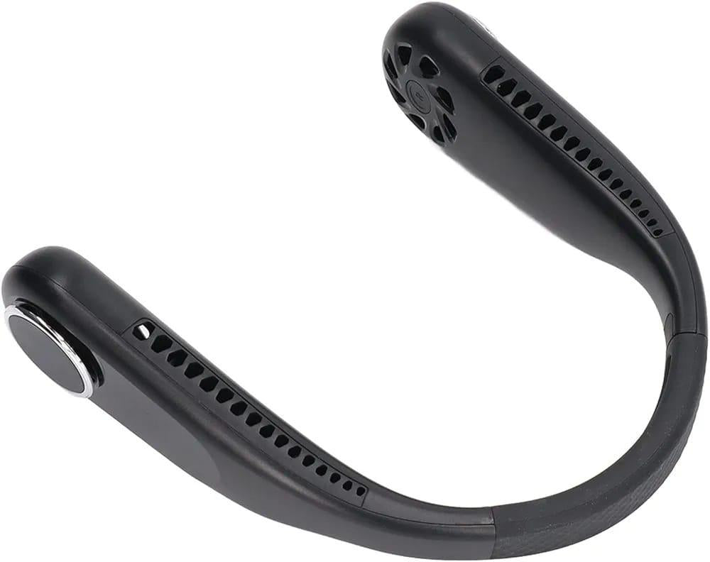 U-Shaped Neck Fan Black White ABS Lightweight Cooling