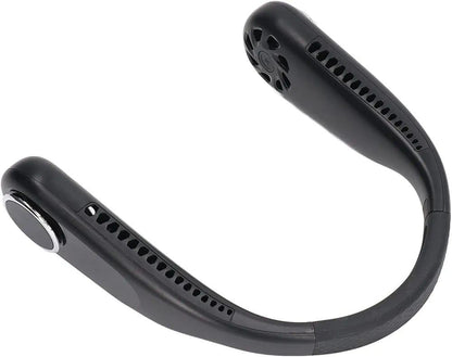 U-Shaped Neck Fan Black White ABS Lightweight Cooling