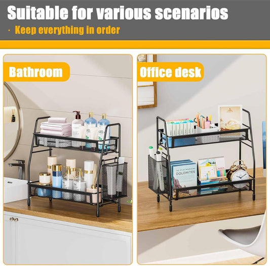 Black Stainless Steel Organizer for Bathroom & Office