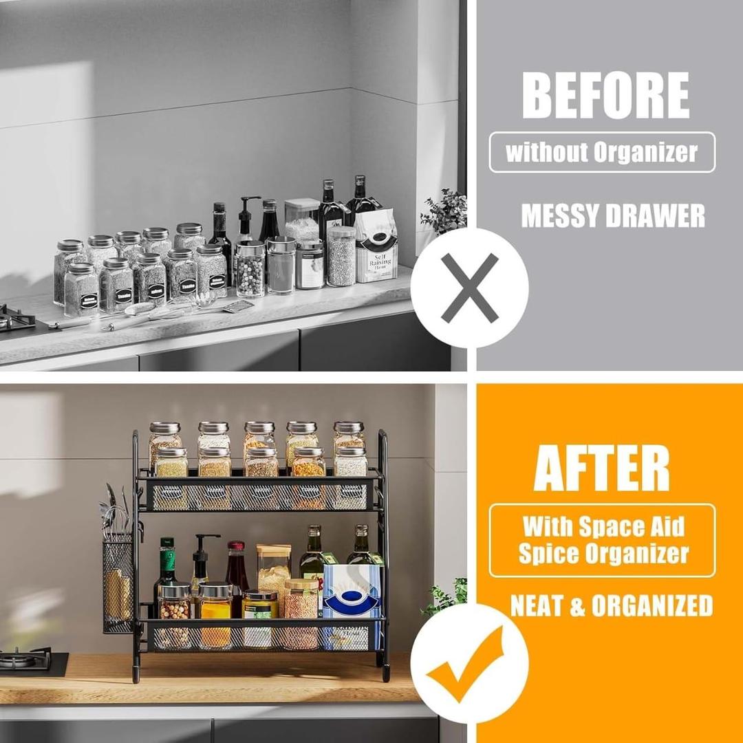 Black Stainless Steel Organizer for Bathroom & Office