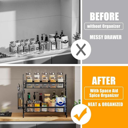 Black Stainless Steel Organizer for Bathroom & Office