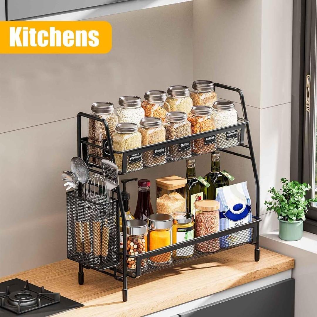 Black Stainless Steel Organizer for Bathroom & Office