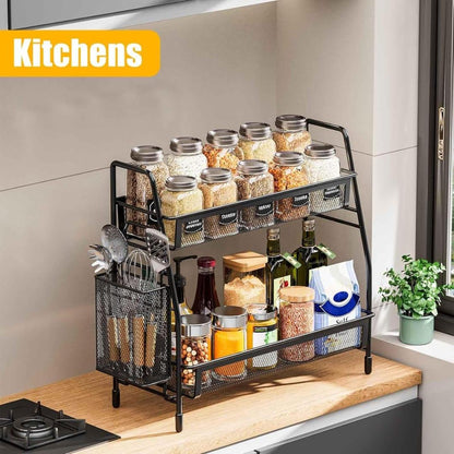 Black Stainless Steel Organizer for Bathroom & Office