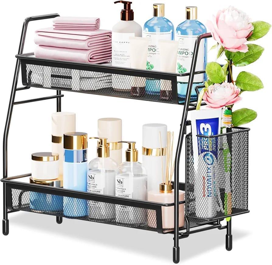 Black Stainless Steel Organizer for Bathroom & Office
