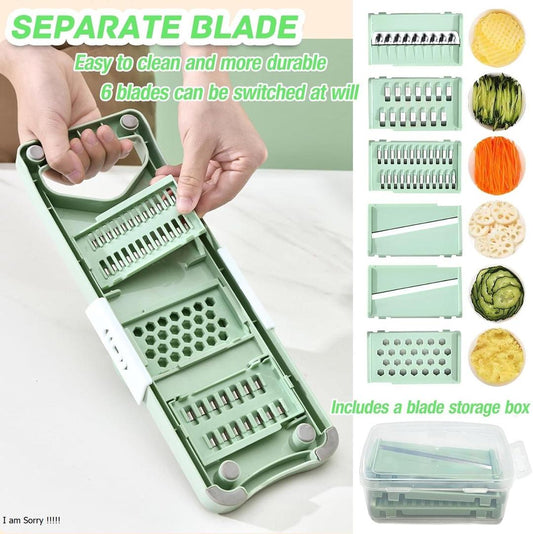 Mint Green Vegetable Slicer with 5 Blades