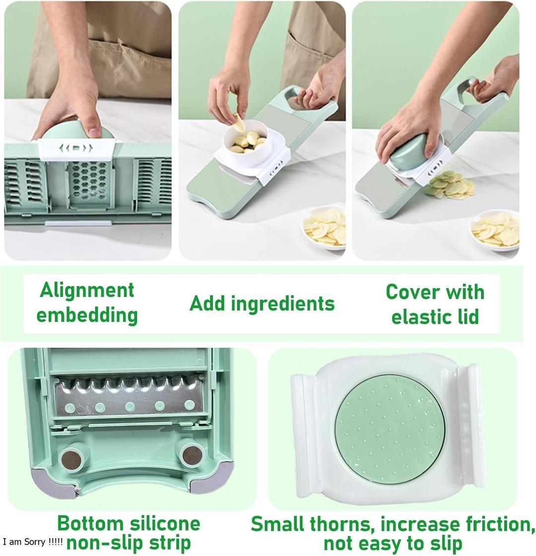 Mint Green Vegetable Slicer with 5 Blades
