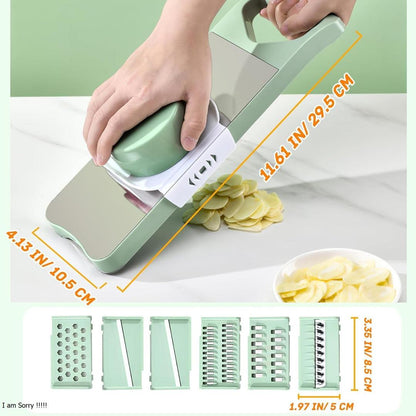 Mint Green Vegetable Slicer with 5 Blades