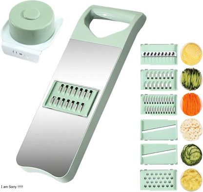 Mint Green Vegetable Slicer with 5 Blades