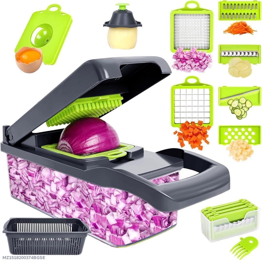 Green ABS Vegetable Cutter 1 Pc Kitchen Tool
