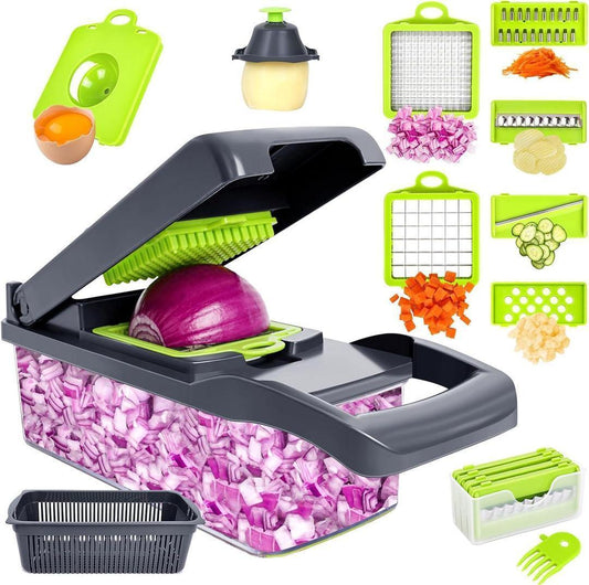 Green ABS Vegetable Cutter 1 Pc Kitchen Tool