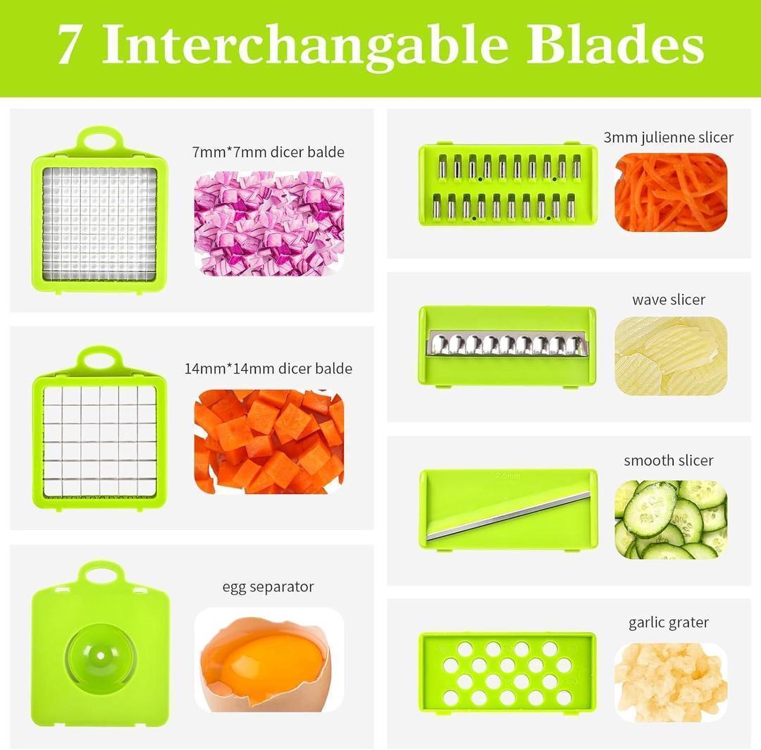 Green ABS Vegetable Cutter 1 Pc Kitchen Tool