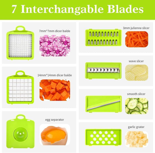 Green ABS Vegetable Cutter 1 Pc Kitchen Tool