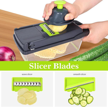 Green ABS Vegetable Cutter 1 Pc Kitchen Tool