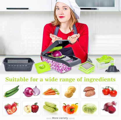 Green ABS Vegetable Cutter 1 Pc Kitchen Tool