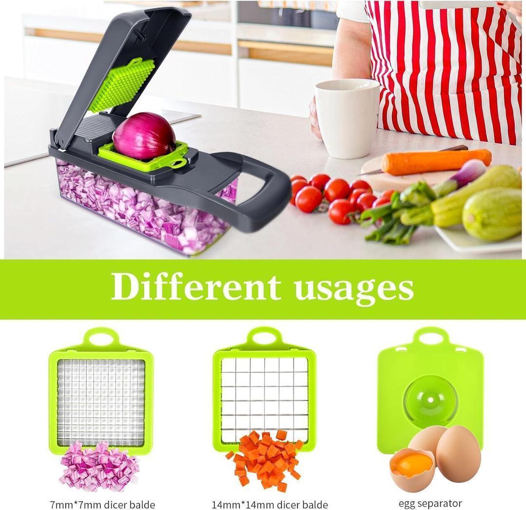 Green ABS Vegetable Cutter 1 Pc Kitchen Tool
