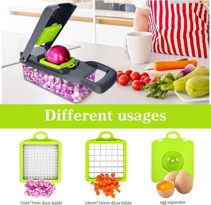 Green ABS Vegetable Cutter 1 Pc Kitchen Tool