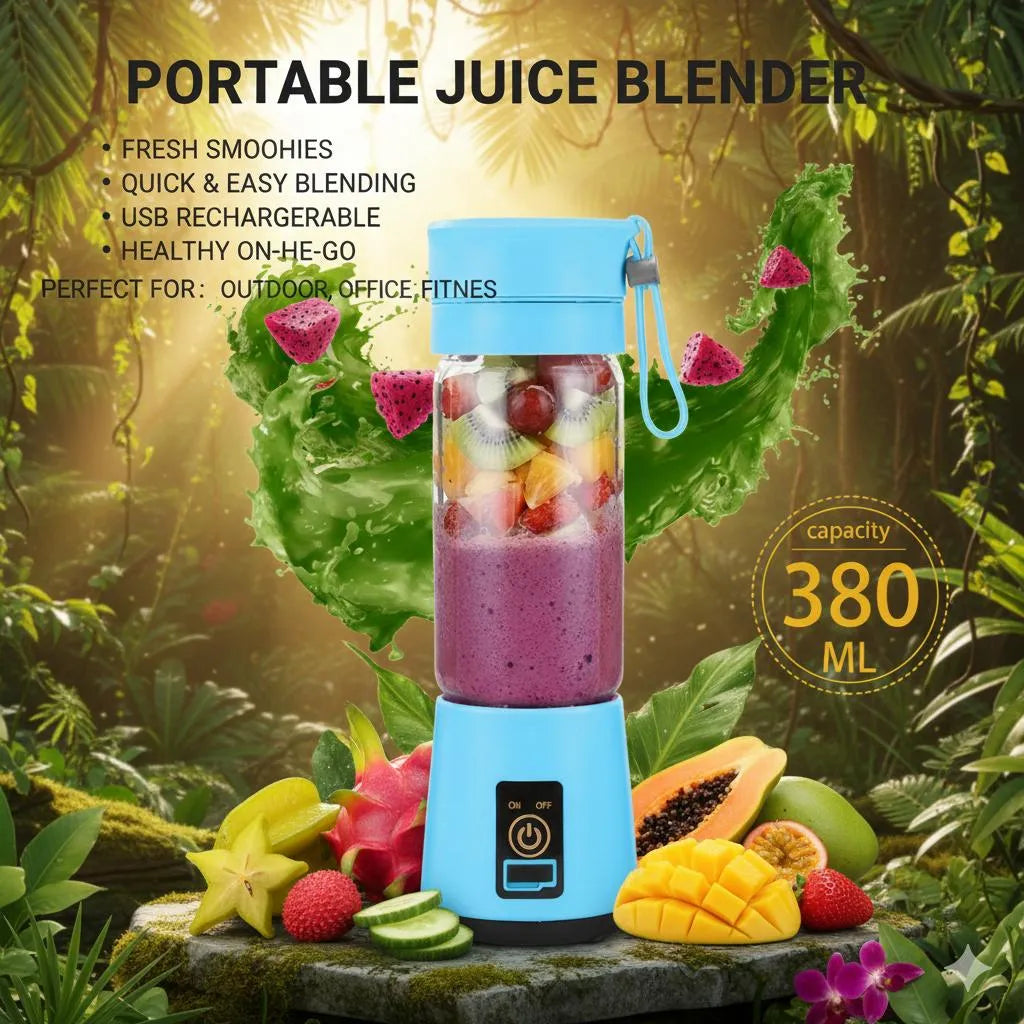 Portable USB Rechargeable Juice Blender Blue