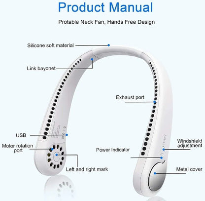 Rechargeable Neck Fan 200mAh Long Battery Life