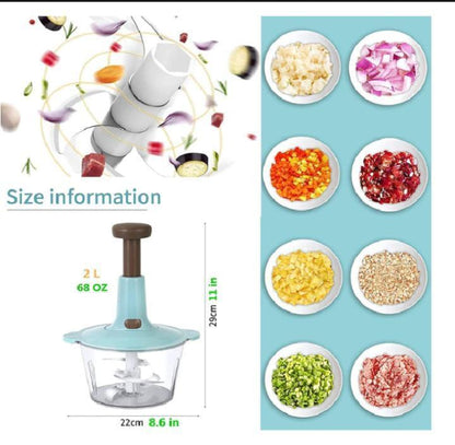 Manual Food Chopper Blue 50ml Stainless Steel Pakistan Kitchen