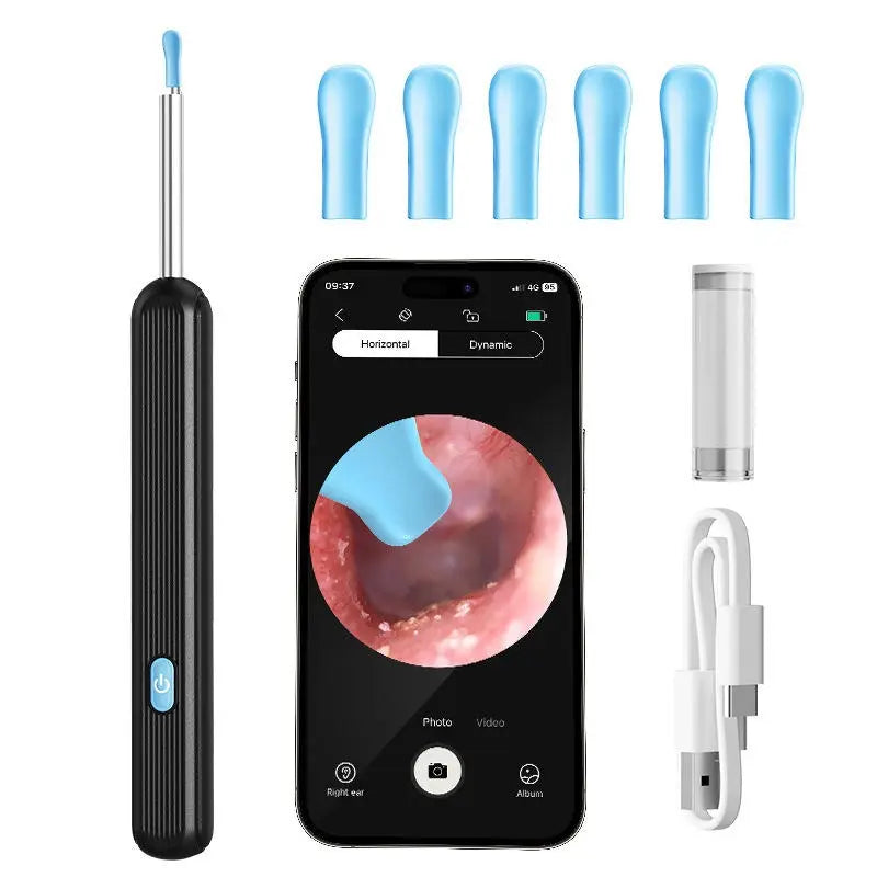 Smart Visual Ear Cleaner with HD Camera | WiFi Ear Wax Removal Tool | USB Type-C Rechargeable Otoscope | Compatible with Android & iOS