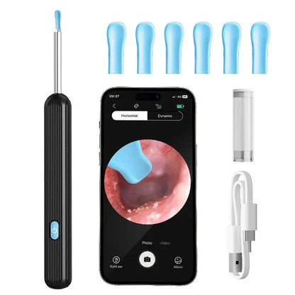Smart Visual Ear Cleaner with HD Camera | WiFi Ear Wax Removal Tool | USB Type-C Rechargeable Otoscope | Compatible with Android & iOS