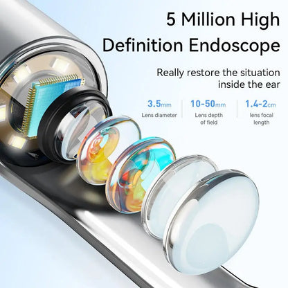 Smart Visual Ear Cleaner with HD Camera | WiFi Ear Wax Removal Tool | USB Type-C Rechargeable Otoscope | Compatible with Android & iOS