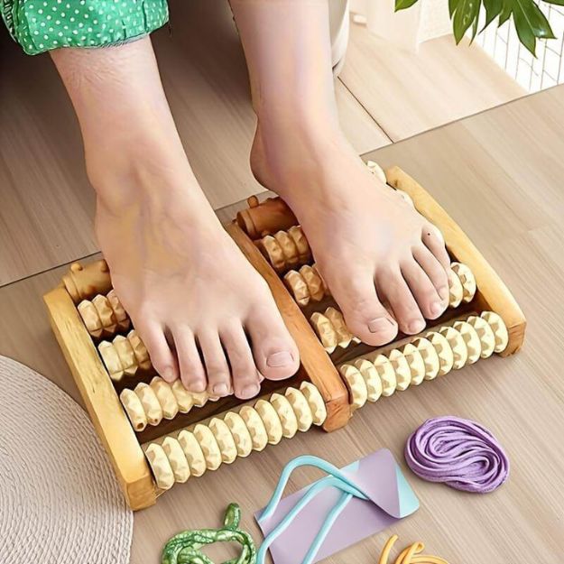 Wooden Foot Roller Massager | Reflexology Pain Relief Tool