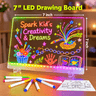 8x8 Inches LED Acrylic Writing Board with 7 Colour Pens | USB Light Message Board