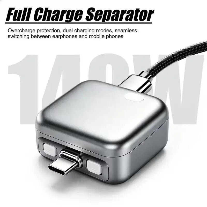 LX-007 Smart Auto Charging Disconnector | 140W USB-C Power Cut Adapter