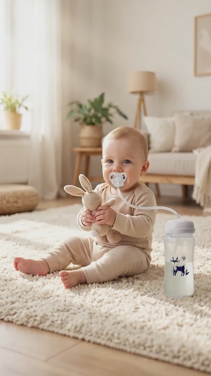 Handsfree Baby Feeding Bottle 240ml with Silicone Tube | BPA-Free
