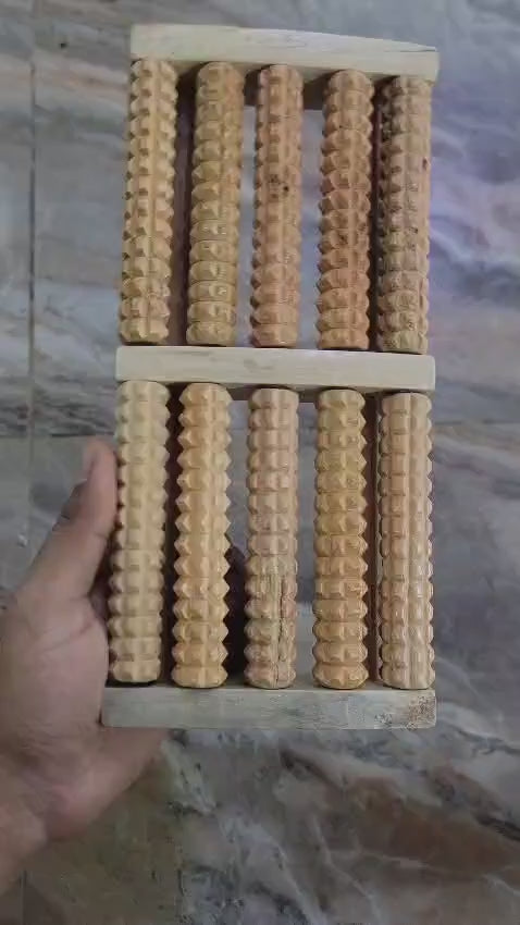 Wooden Foot Roller Massager | Reflexology Pain Relief Tool